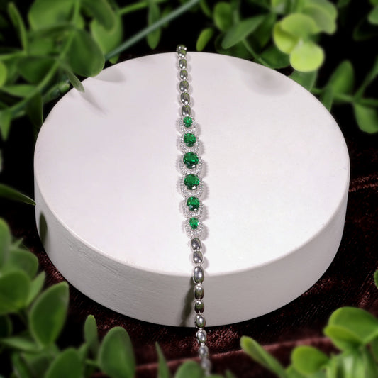 Classic Drop Designer Bracelet with Green Stones for Women - varudijewellers