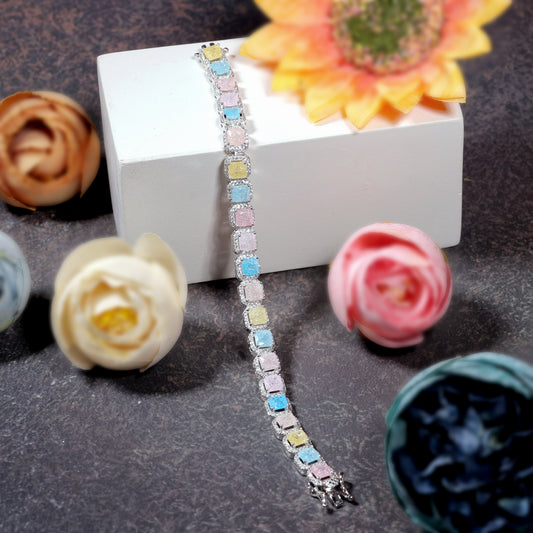 Vintage Pastel Tennis Bracelet - varudijewellers