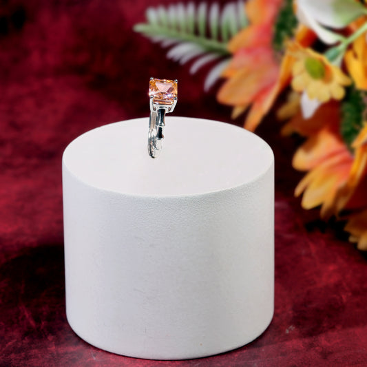 Orange dashing solitaire ring - varudijewellers