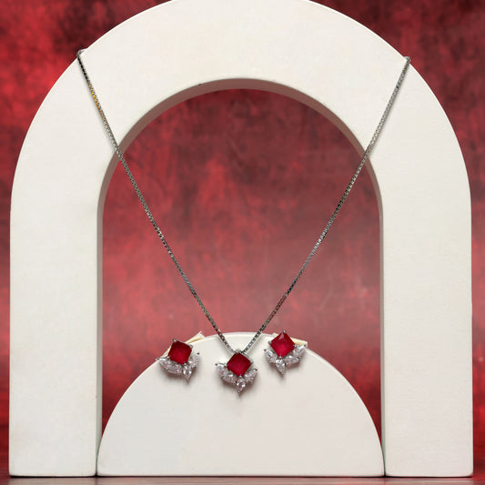 American Diamond Pendant Set - varudijewellers