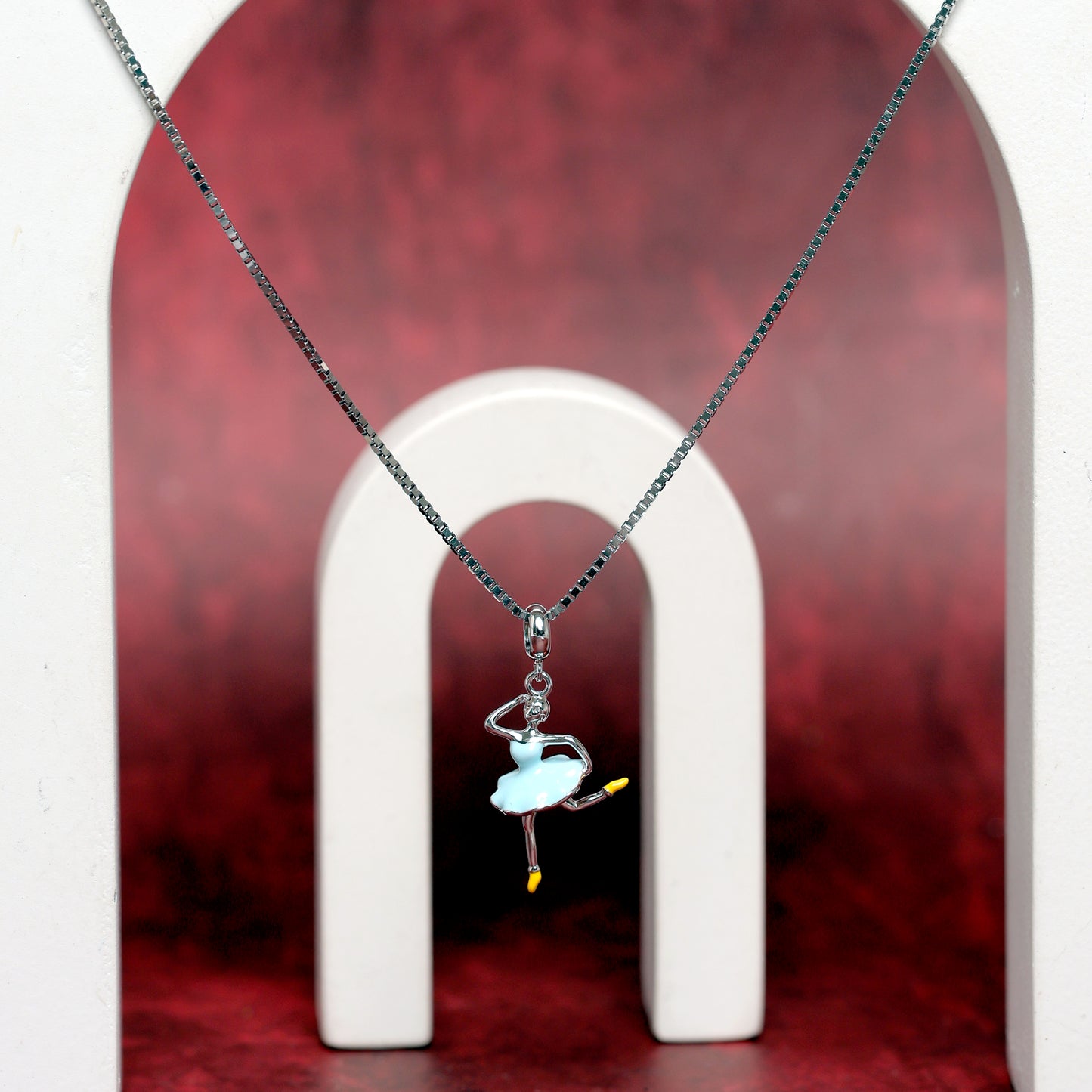 Dancing Doll Silver Pendent with Chain - varudijewellers