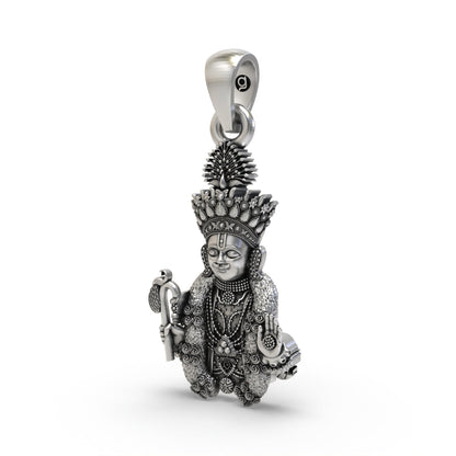 Silver Hari krishna Maharaj Pendant