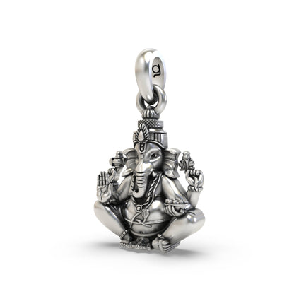 Small Sitting Ganesha Silver Pendant