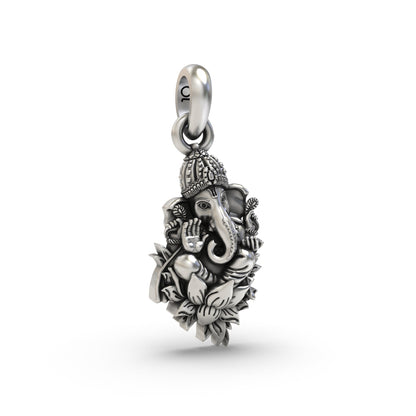 Ganesha Sitting On Lotus Flower Pendant