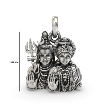 Silver Shiv Parvati Pendant