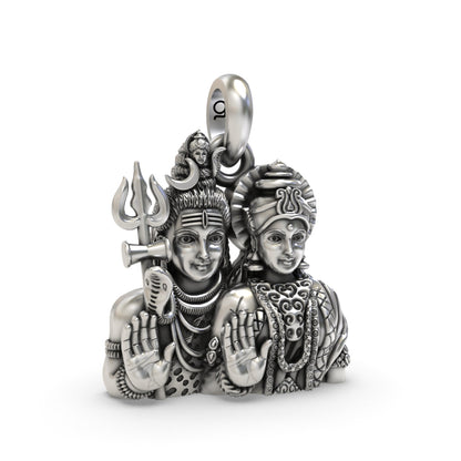 Silver Shiv Parvati Pendant