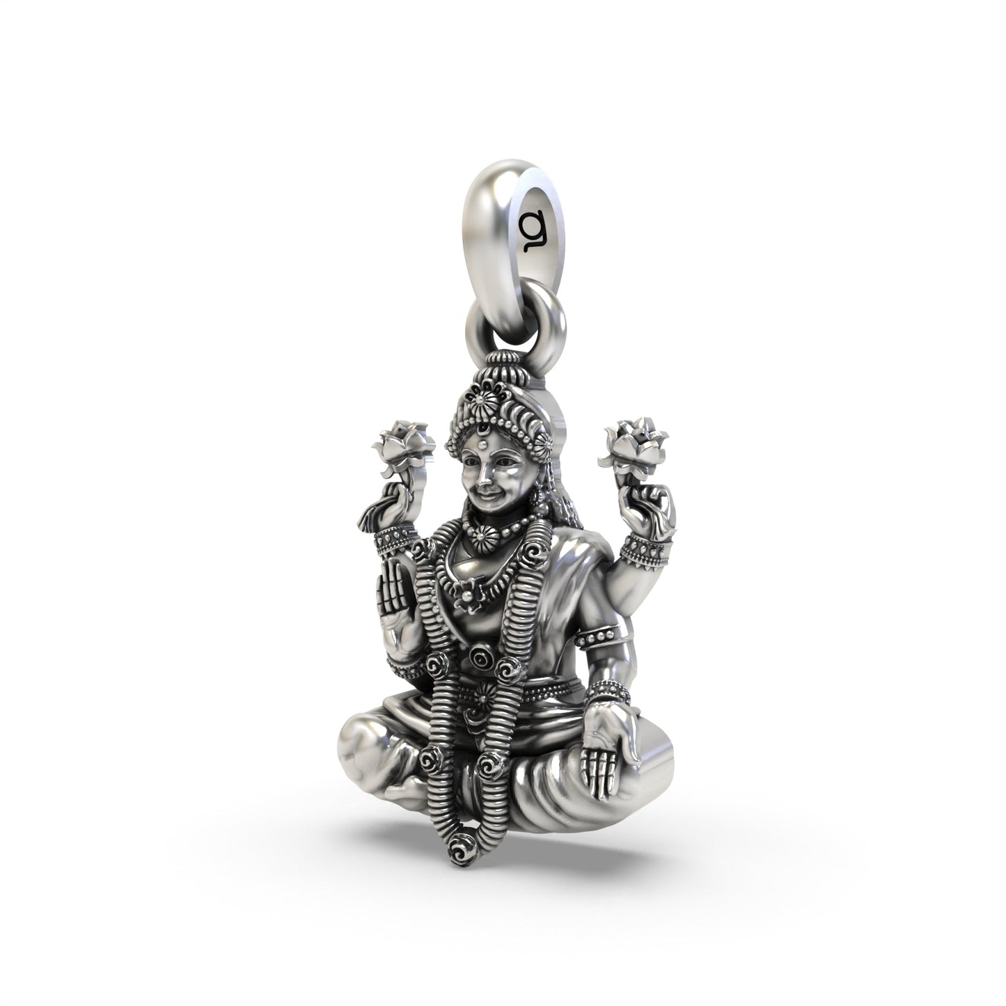 Sterling Silver Lakshmi Pendant - Invoking Prosperity and Blessings