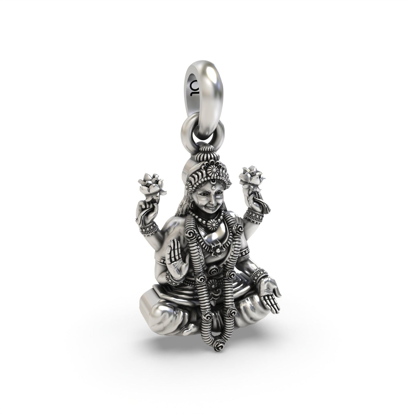 Sterling Silver Lakshmi Pendant - Invoking Prosperity and Blessings