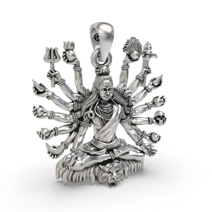 Silver Shiva Mudra Pendants for Meditation