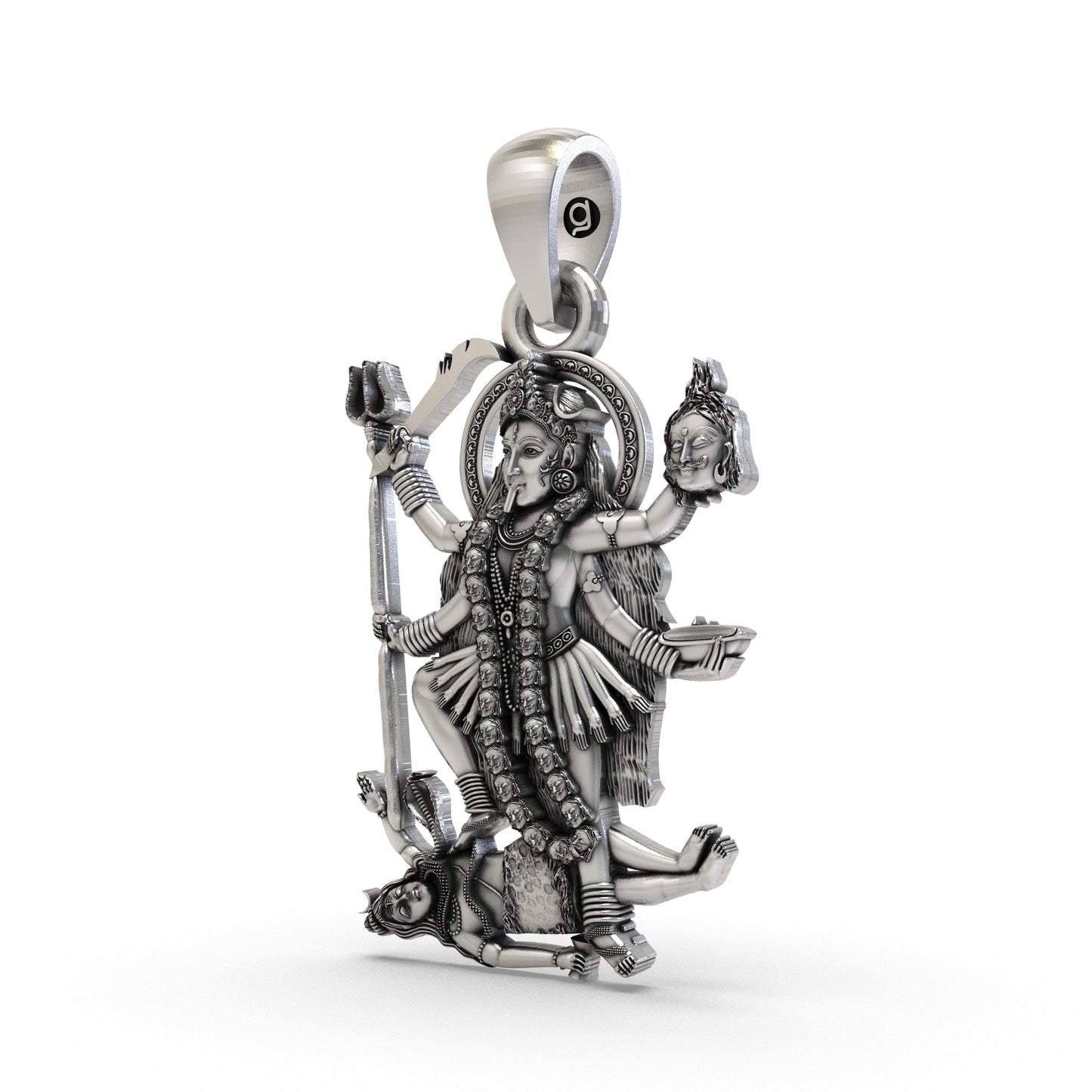 925 Silver Kalimaa Pendant | Fierce Hindu Goddess Kali Ma Locket | Spiritual Jewelry for Protection & Power