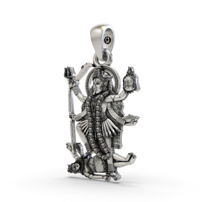 925 Silver Kalimaa Pendant | Fierce Hindu Goddess Kali Ma Locket | Spiritual Jewelry for Protection & Power