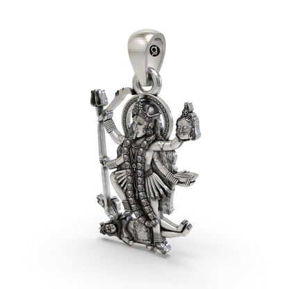 925 Silver Kalimaa Pendant | Fierce Hindu Goddess Kali Ma Locket | Spiritual Jewelry for Protection & Power