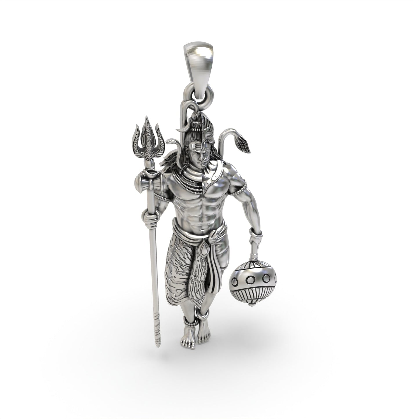 925 Silver Shiv and Hanumanji Pendant