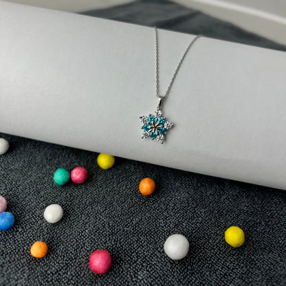 Girls Frozen Snowflake Crystal Pendant - varudijewellers