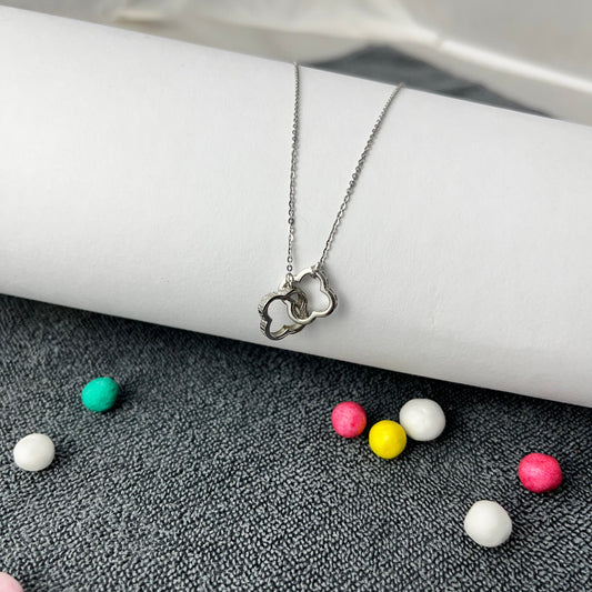 Sterling Silver Infinity Love Diamond Necklace - varudijewellers